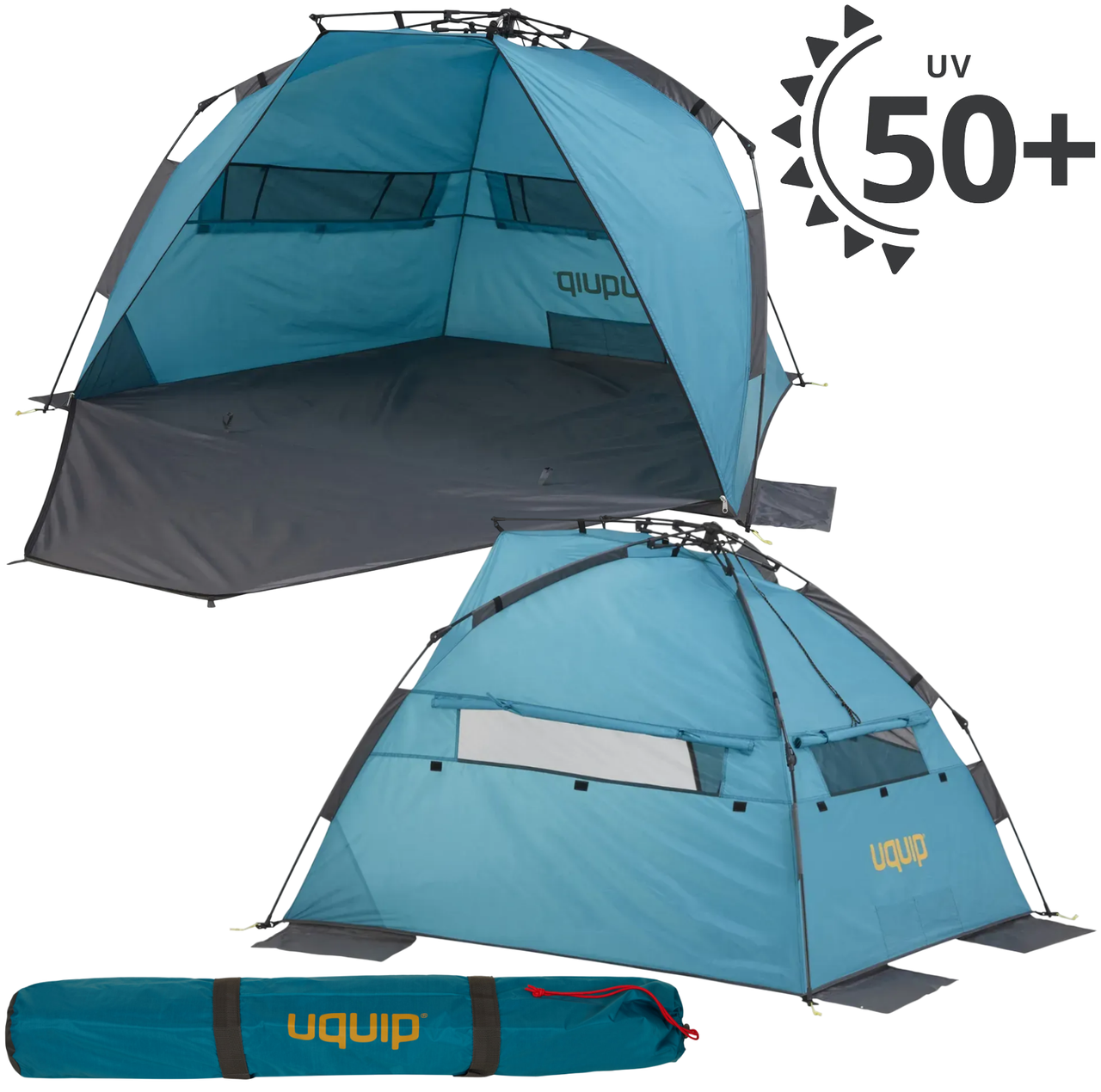 Намет Uquip Speedy UV 50+ | Швидкозбірна пляжна палатка з УФ захистом, компактний захисний тент для сімейного відпочинку