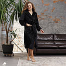 Жіночий довгий махровий банний халат Туреччина від виробника, Халати жіночі теплі, фото 7