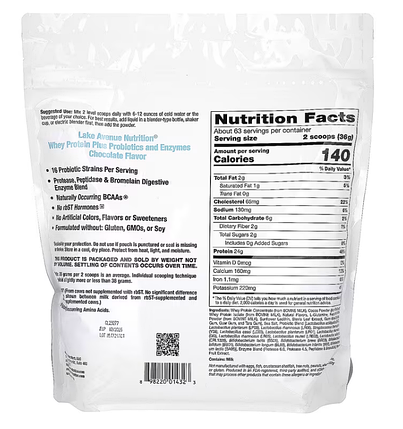 Сироватковий протеїн з пробіотиками та ферментами Lake Avenue Nutrition Whey Protein +Probiotics Enzymes 2270 г, фото 4