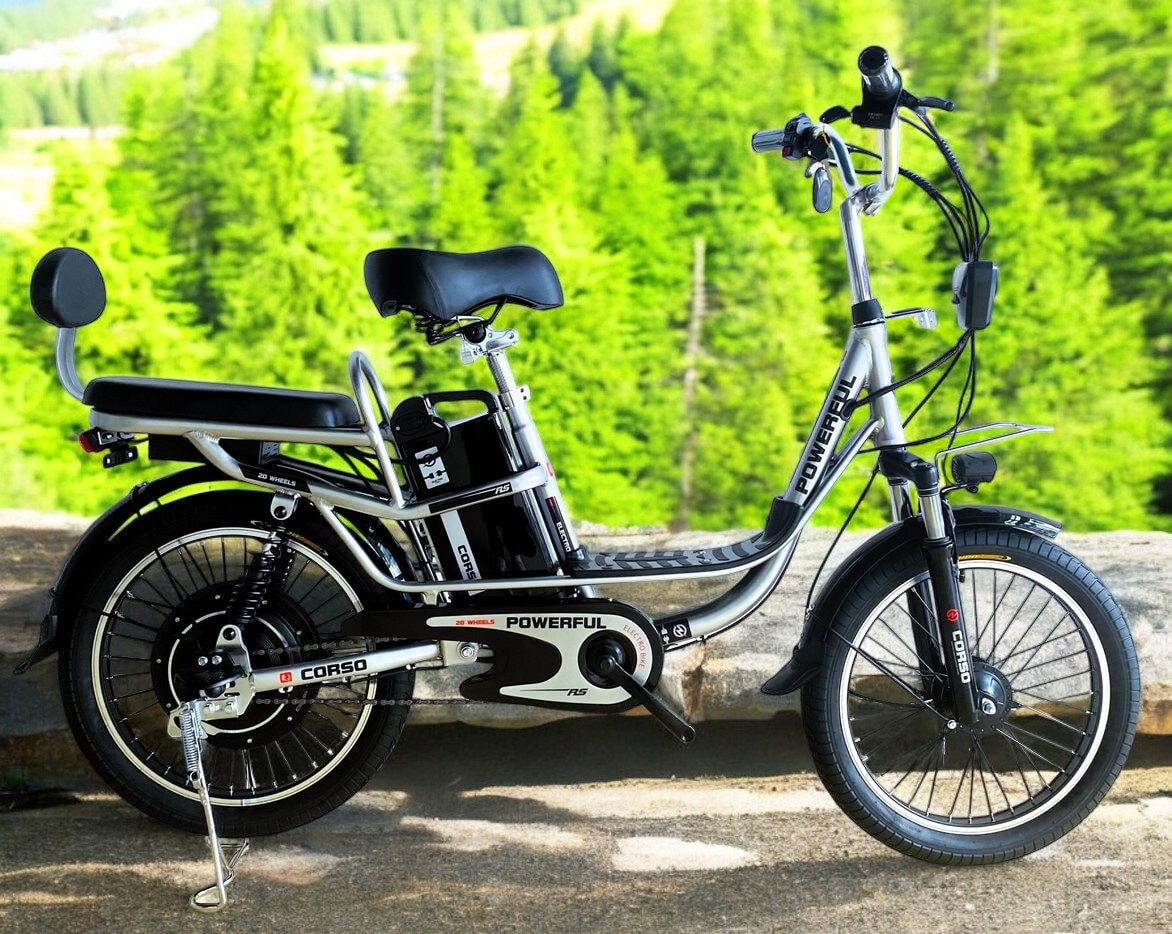 Електровелосипед Corso "Powerfull" 20'' дюймів 500W (48V13Ah) Сріблястий