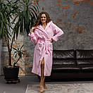 Якісний жіночий банний домашній махровий халат з капюшоном від виробника, Турецькі Халати, фото 10