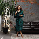 Жіночий довгий махровий банний халат Туреччина від виробника, Халати жіночі теплі, фото 9