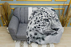 Плед «Сніговий барс. Буря. Snow leopard. Storm»