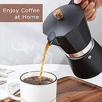 Кавоварка AIFUSI Moka Pot, італійська кавова машина на 6 чашок/10 унцій, еспресо-машина для плити, ручна, фото 5