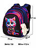 Рюкзак наплічник шкільний для дівчинки в 1-4 клас ортопедичний з малюнком кошенятко і кишені SkyName R2-224, фото 7