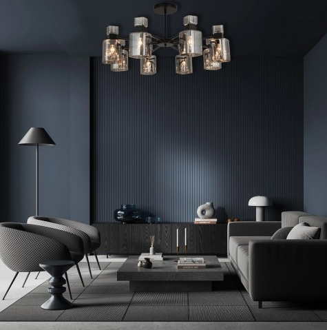 Люстра Ardero OLIVIA BLACK на 8 плафонів Ø 55 см BL1180-1, фото 1