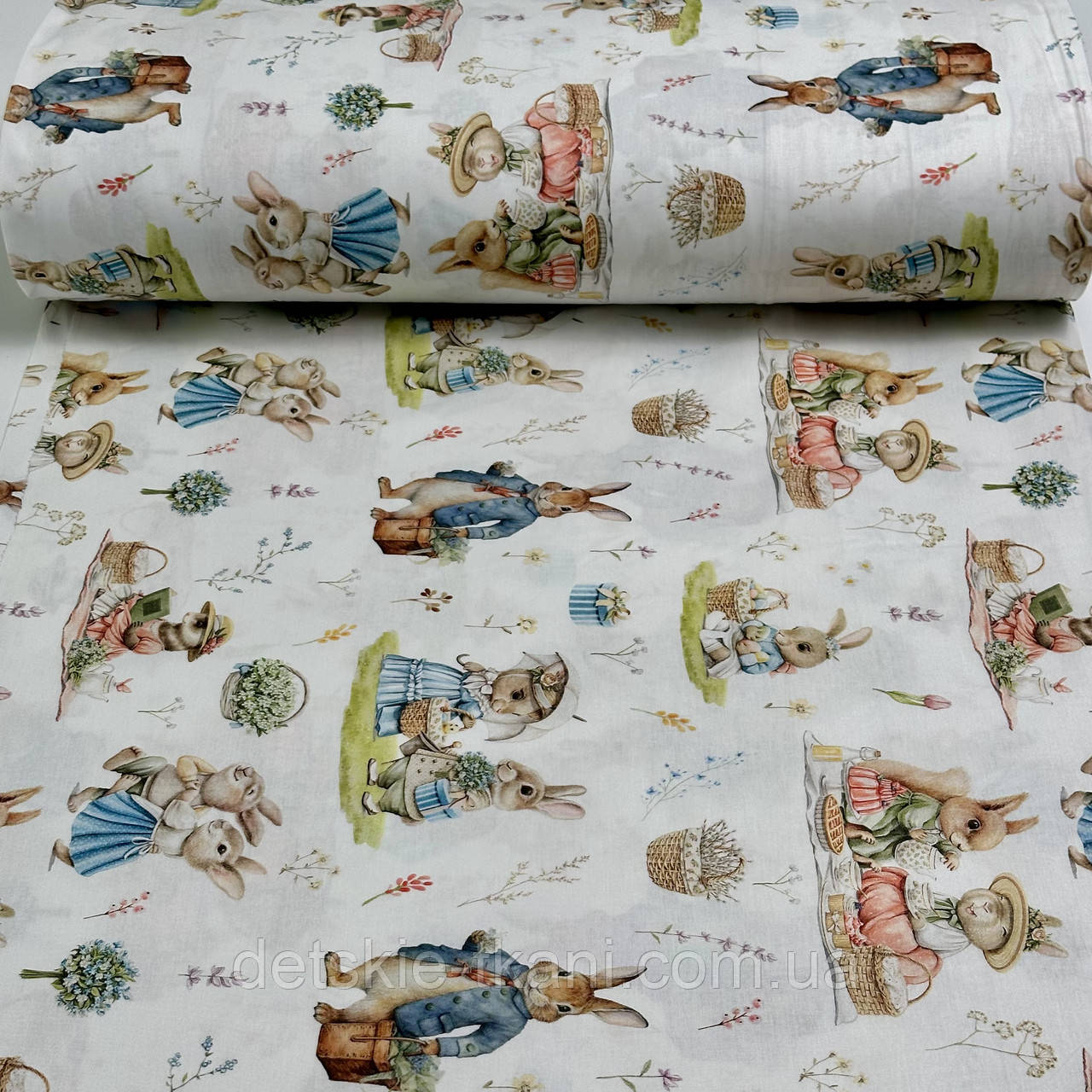 Ранфорс digital з цифровим друком "Весняні зайчики", №5567, фото 1