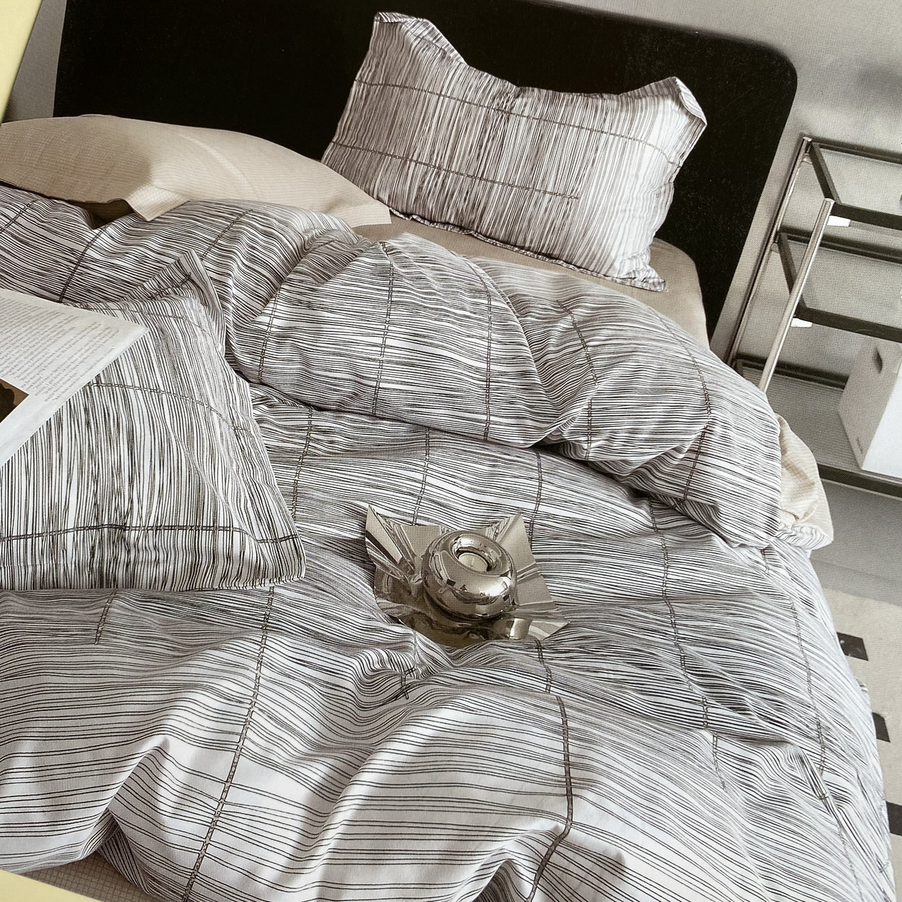 Постільна білизна Сімейний комплект з простирадлом на гумці з фланелі два підодіяльника, фото 1