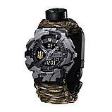 Patriot 005 Тризуб золото Сірий камуфляж Паракордовий ремінець Camo Green+Коробка, фото 3