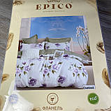 Постільна білизна Сімейний комплект з простирадлом на гумці з фланелі два підодіяльника, фото 2