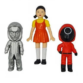 Набір фігурок Squid "Гра в Кальмара" 3 фігурки 8-12 см (3_06182)