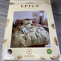 Постільна білизна Сімейний комплект з простирадлом на гумці з фланелі два підодіяльника