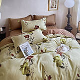Постільна білизна Сімейний комплект з простирадлом на гумці з фланелі два підодіяльника, фото 3