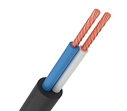 Мідний дріт ПВС 2*1 Одеса Каблекс чорний, круглий (кратно 5 м)