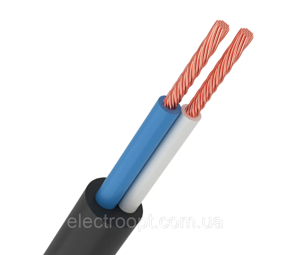 Мідний дріт ПВС 2*1 Одеса Каблекс чорний, круглий (кратно 5 м)