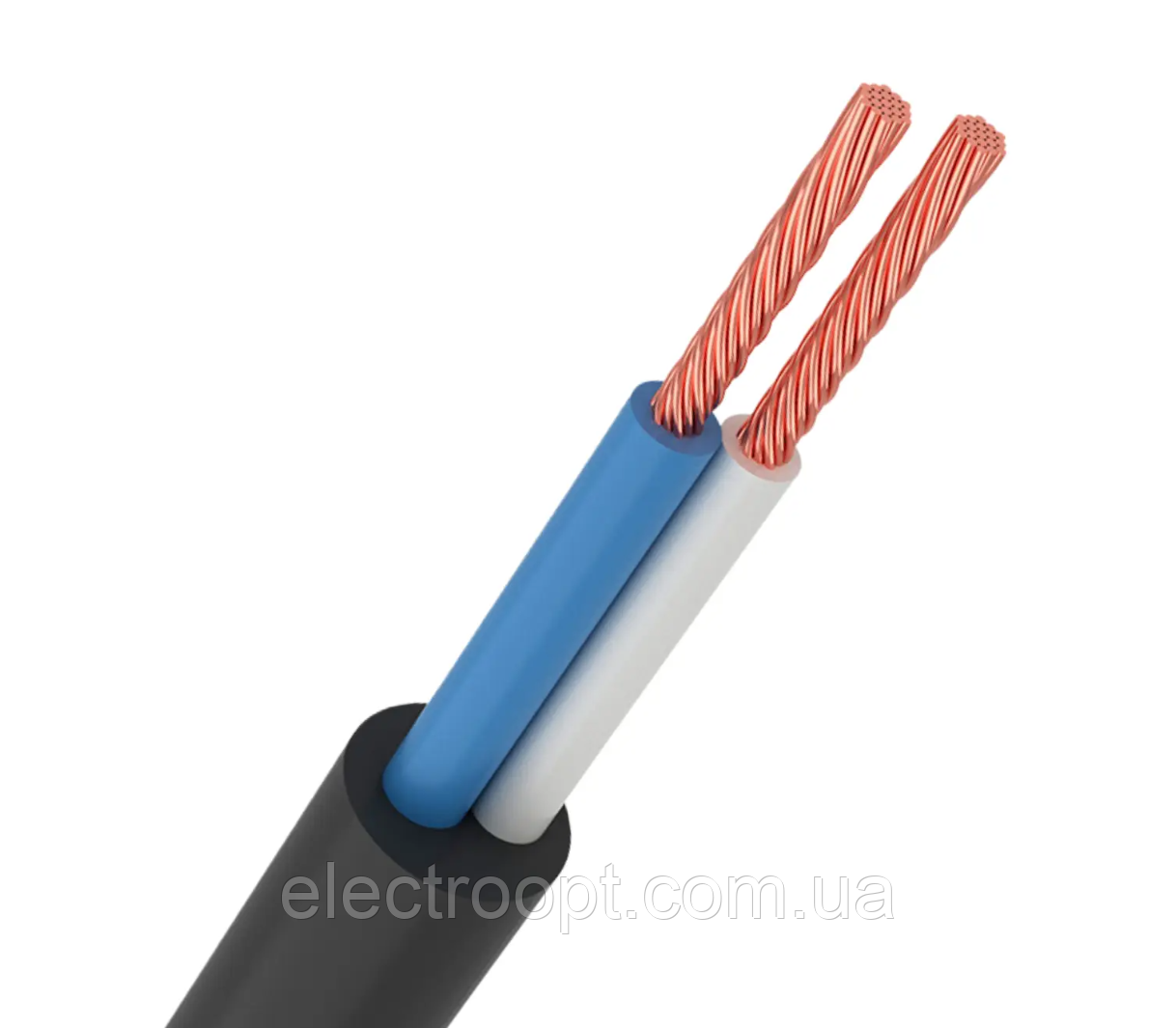 Мідний дріт ПВС 2*2.5 Одеса Каблекс чорний, круглий (кратно 5 м)