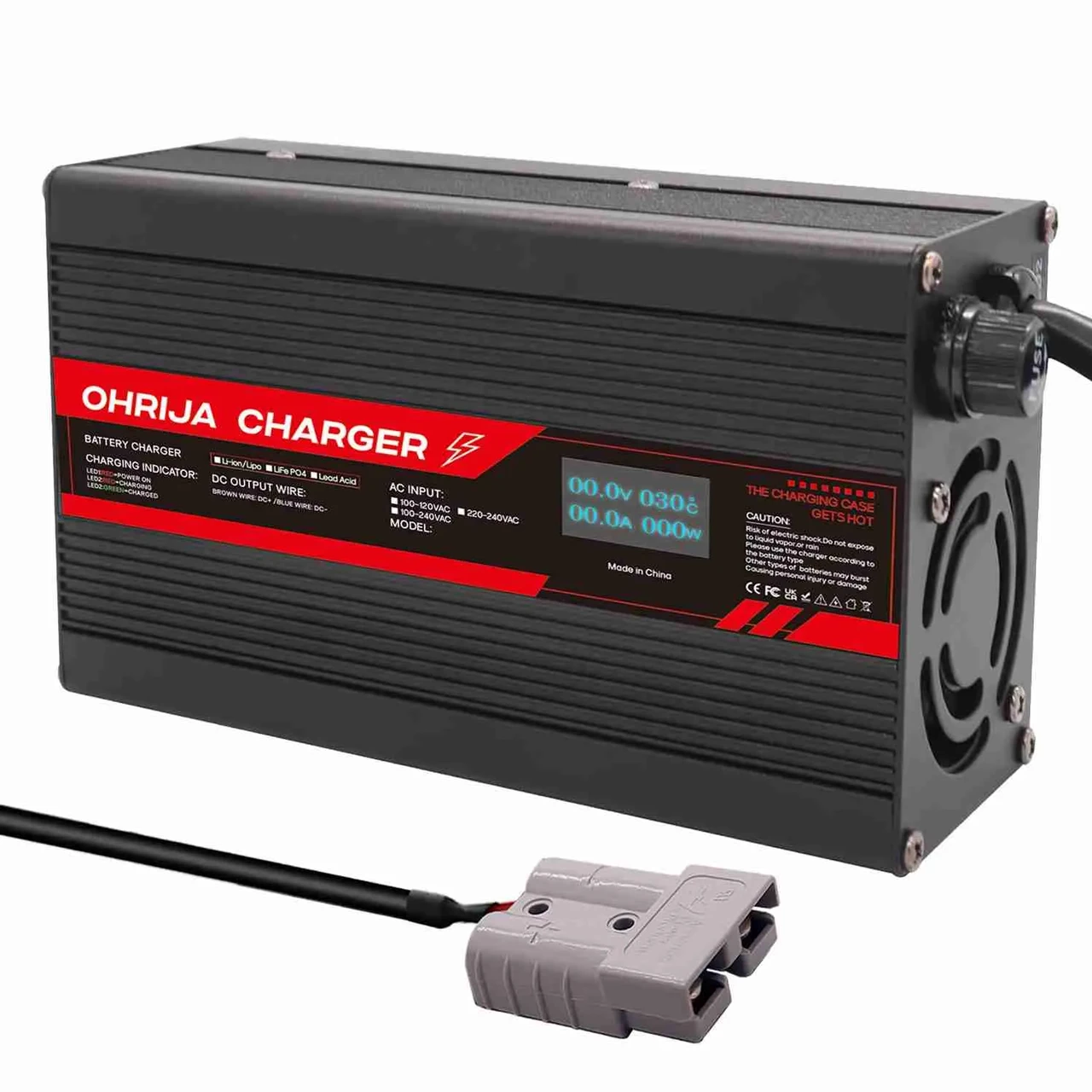 Зарядний пристрій OHRIJA 4S, LiFePO4 DC 14.6V 20а Anderson CC/CV алюмінієвий корпус + індикація