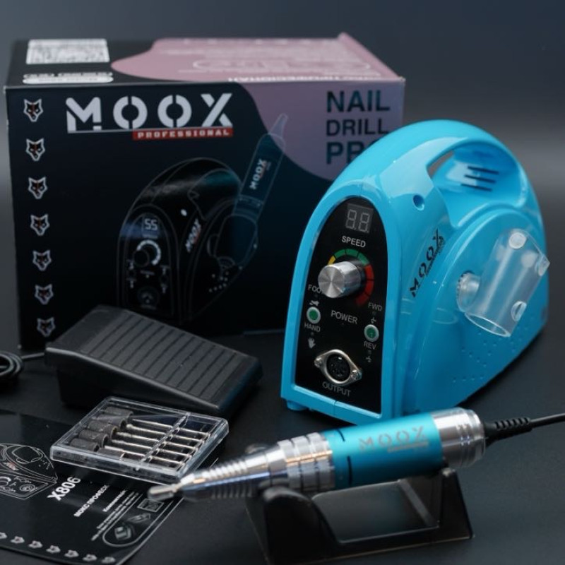 Фрезер для манікюру та педикюру MOOX X 806 55 000 об/хв, 80 W, Light blue, фото 1