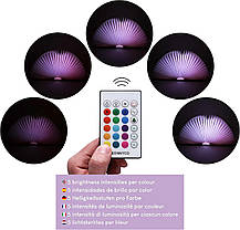 BONNYCO Led Book Light складана дерев'яна лампа з пультом дистанційного керування, 16 кольорів і таймером нас, фото 6