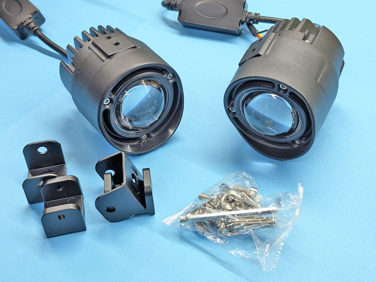 Протитуманні фари Bi LED лінзи HP-GZD-352-01 круглі уніврсальні, 9-32V 40/60W білий + жовте світло