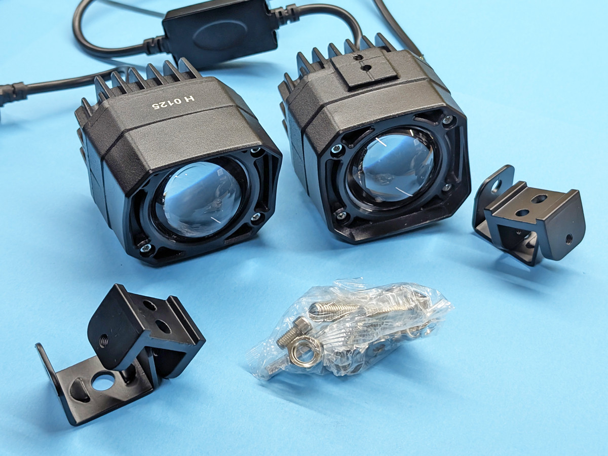 Протитуманні фари Bi LED лінзи HP-GZD-353-01 прямокутні уніврсальні, 9-32V 40/60W білий + жовте світло