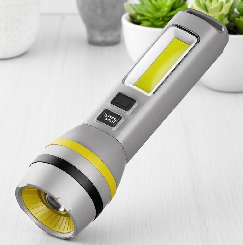 Ручний ліхтар CH-24084-TG+COB, сонячна панель, 1х18650, ЗУ Type-C, зум, фото 1