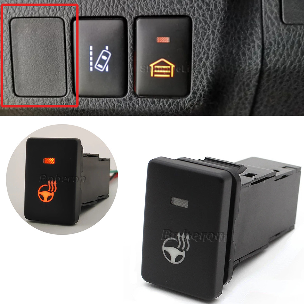КНОПКА Steering wheel heat з підсвічуванням Toyota Land Cruiser 07-20 (підігрів керма, жовтий)
