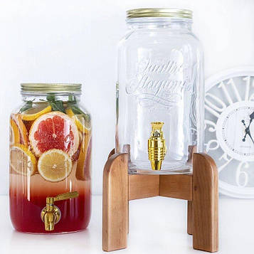 Лимонадник 3,8л Quattro Stagionie з пластиковим краном БЕЗ_ПІДСТАВКИ / З ПІДСТАВКОЮ Код/Артикул 186 QS38PG-PHR