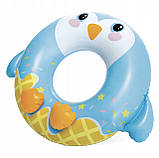 Надувне коло для плавання Пінгвін Intex 59266 91х76 см від 8 років, фото 2
