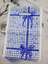 Поліетиленовий пакет із прорізною ручкою 200*300 мм 100 шт Бантик Синій