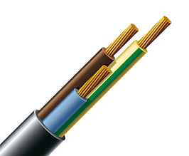 Мідний дріт ПВС 3*1.5 Одеса Каблекс чорний, круглий (кратно 5 м)