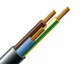 Мідний дріт ПВС 3*2.5 Одеса Каблекс чорний, круглий (кратно 5 м)