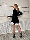 Жіноча чорно-біла коротка сукня з комірцем, фото 6