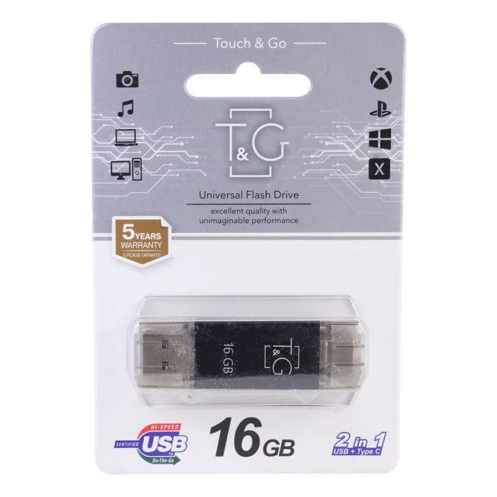 USB-накопичувач c Type C 2.0 флешка на 16Gb T&G 009 Star series Black