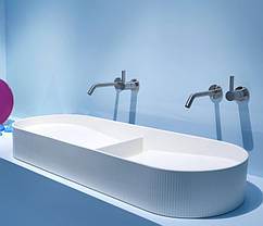 Подвійний дизайнерський овальний умивальник 1000x370 Laufen Sonar H8123490001121