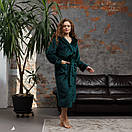 Турецький жіночий банний махровий халат з капюшоном від виробника, Красиві домашні жіночі халати, фото 7