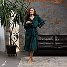 Якісний жіночий махровий халат з капюшоном для готелів і спа, Халати жіночі теплі, фото 3