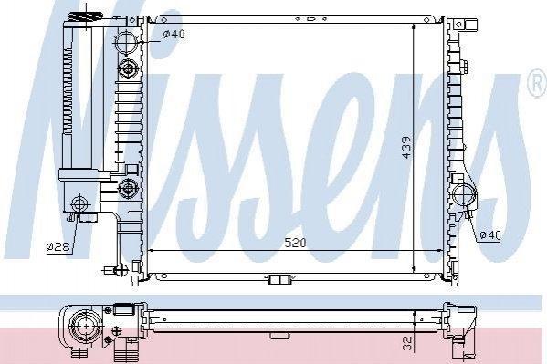 Радіатор NISSENS 60709A BMW 5 Series 1468469, 17111468469, 17111719309