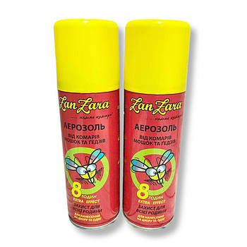 Аерозоль від комарів, мошок ZanZara 8ч для всієї родини 100 мл