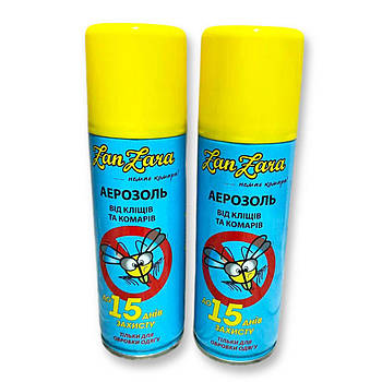 Аерозоль від комарів ы кліщів ZanZara 15 днів 100 мл