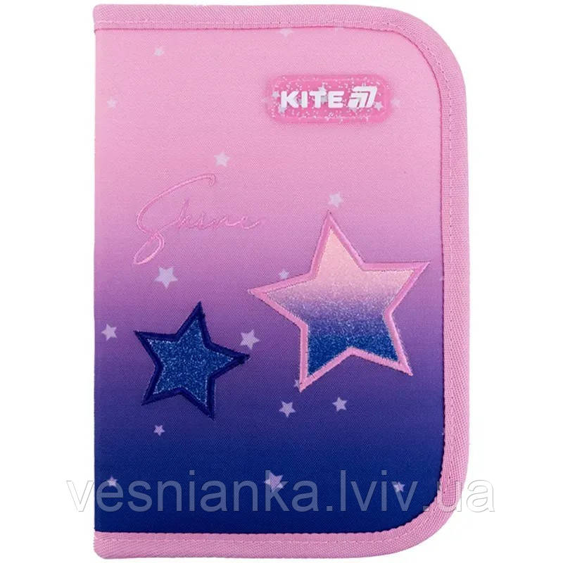 Шкільний пенал книжка 1 відділення, 2 відвороти "Sparkling" K25-622-1 Kite