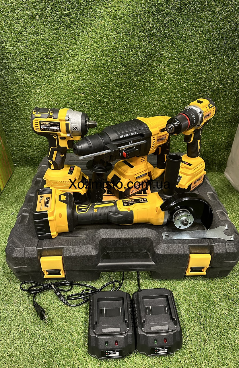 Набір 4в1 АКБ DeWalt 48 V (Шуруповер DCD996 + Болгарка DCG413 + Перфоратор DCH263 + Гайковерт DCF922)