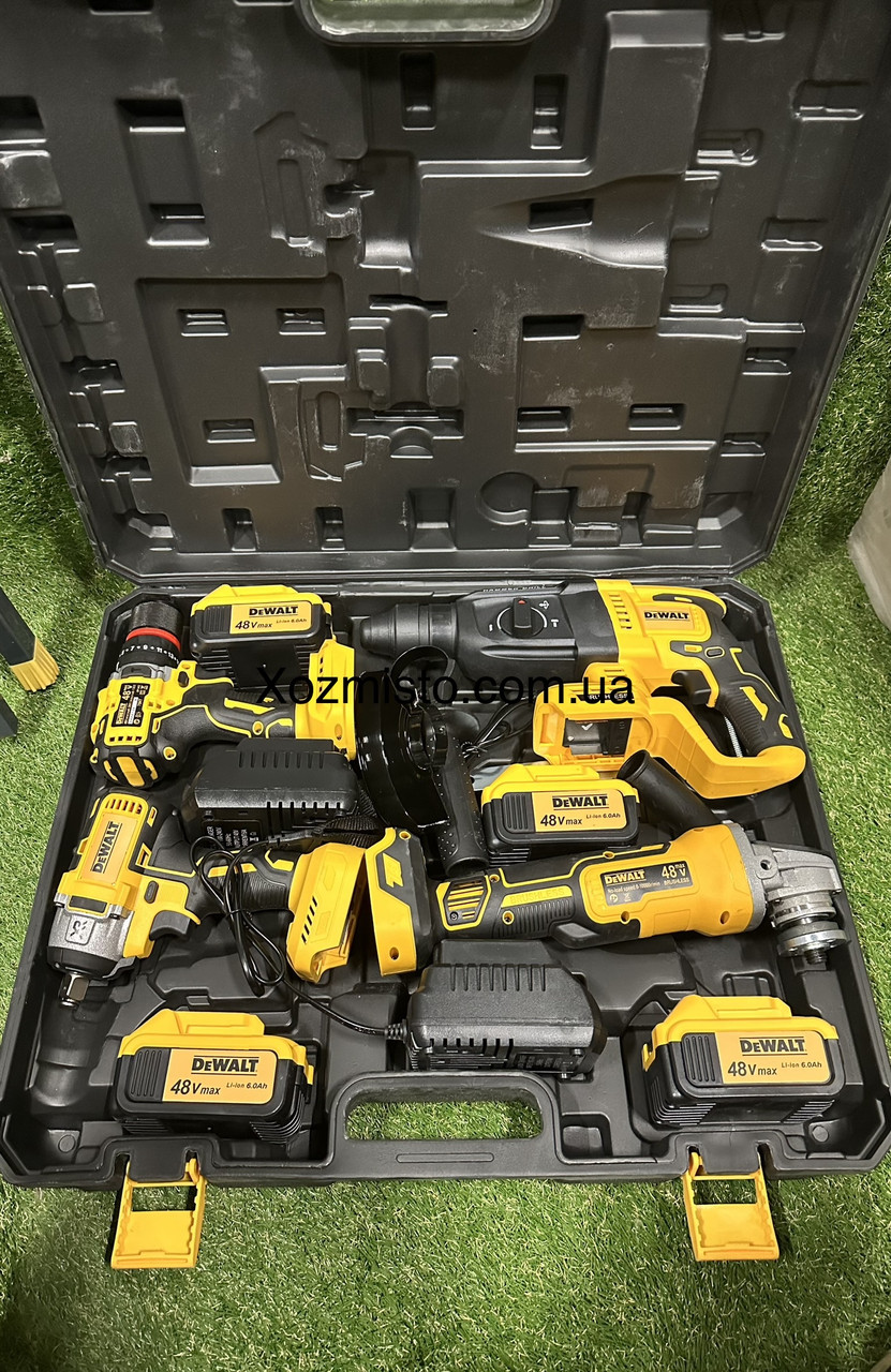 Набір 4в1 АКБ DeWalt 36V (Шуруповер DCD996 + Болгарка DCG413 + Перфоратор DCH263 + Гайковерт DCF922)