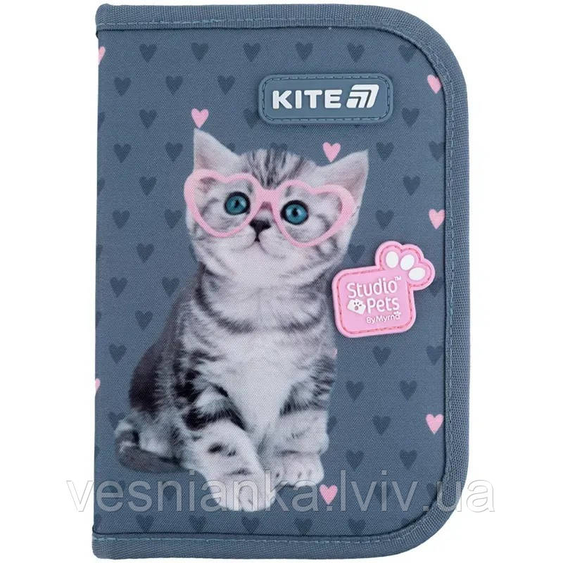 Шкільний пенал книжка 1 відділення, 2 відвороти "Studio Pets" SP25-622-1 Kite