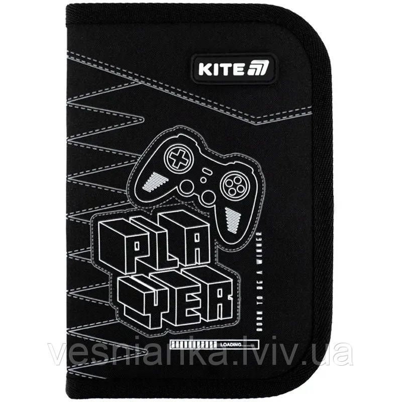 Шкільний пенал книжка 1 відділення, 2 відвороти "Player" K25-622-6 Kite