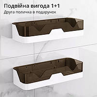 Настінні полички на присосках у ванну, душову кабінку коричневі (XN-318-b), фото 4