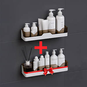 Настінні полички на присосках у ванну, душову кабінку коричневі (XN-318-b)