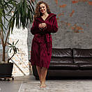 Якісний жіночий банний домашній махровий халат з капюшоном від виробника, Турецькі Халати, фото 6