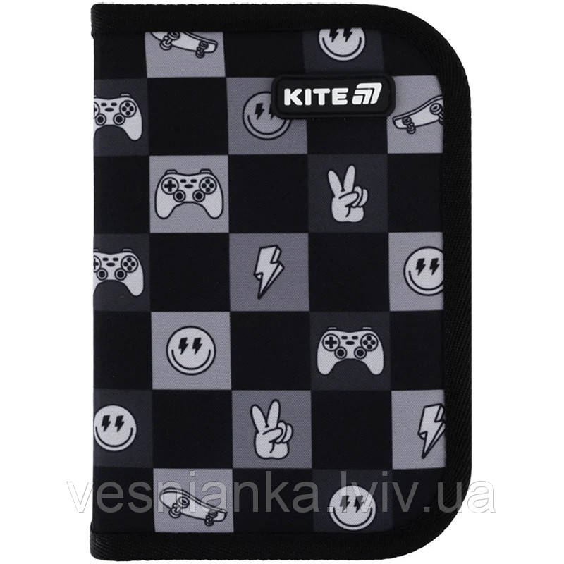 Шкільний пенал книжка з 1 відворотом "Game On" K25-621-4 Kite