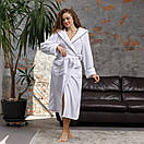 Якісний жіночий банний домашній махровий халат з капюшоном від виробника, Турецькі Халати, фото 2